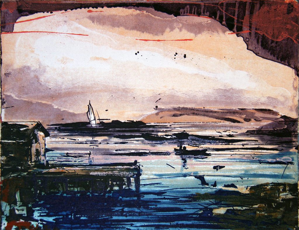 Kveldslandskap, 1 800,-
